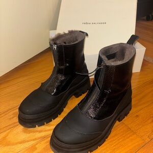 SOLD OUT Freda Salvador Caleb Shearling Winter Lug Boot - Size 9